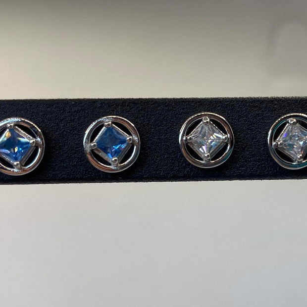 Small Sterling Silver Stud NA Earrings with stones NAE-12 image 0