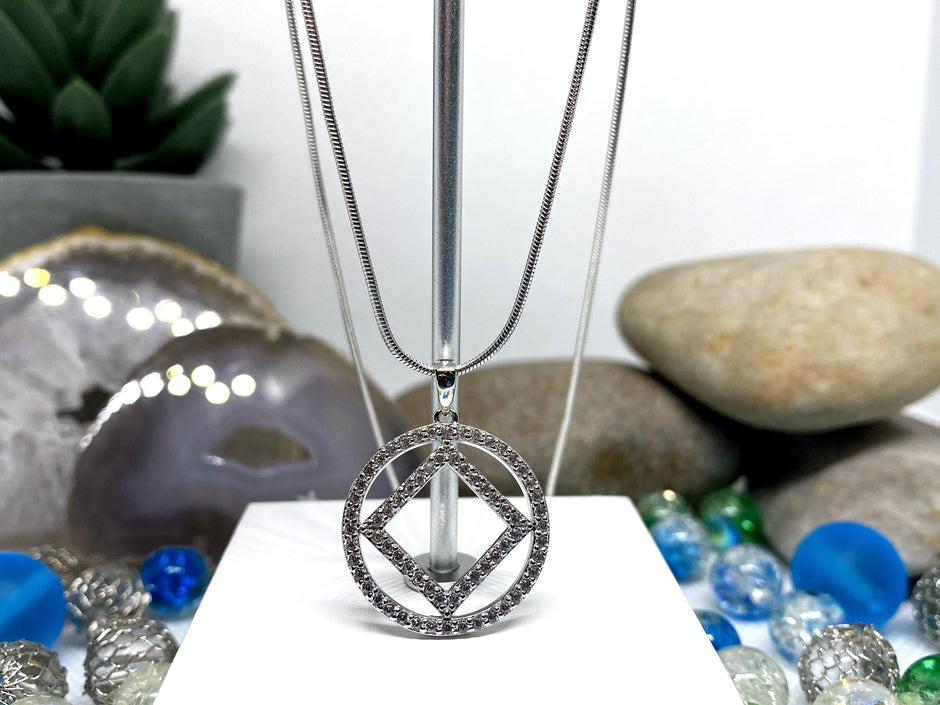 Cubic Zirconia NA service Symbol Pendant .925 sterling image 0