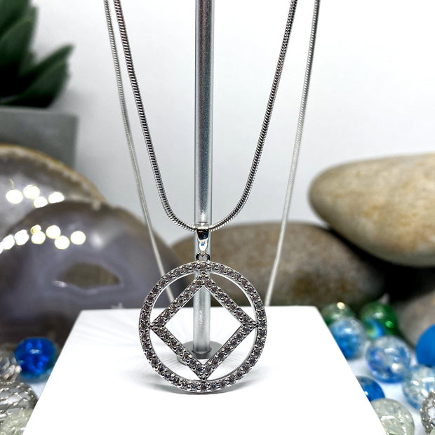 Cubic Zirconia NA service Symbol Pendant .925 sterling image 0