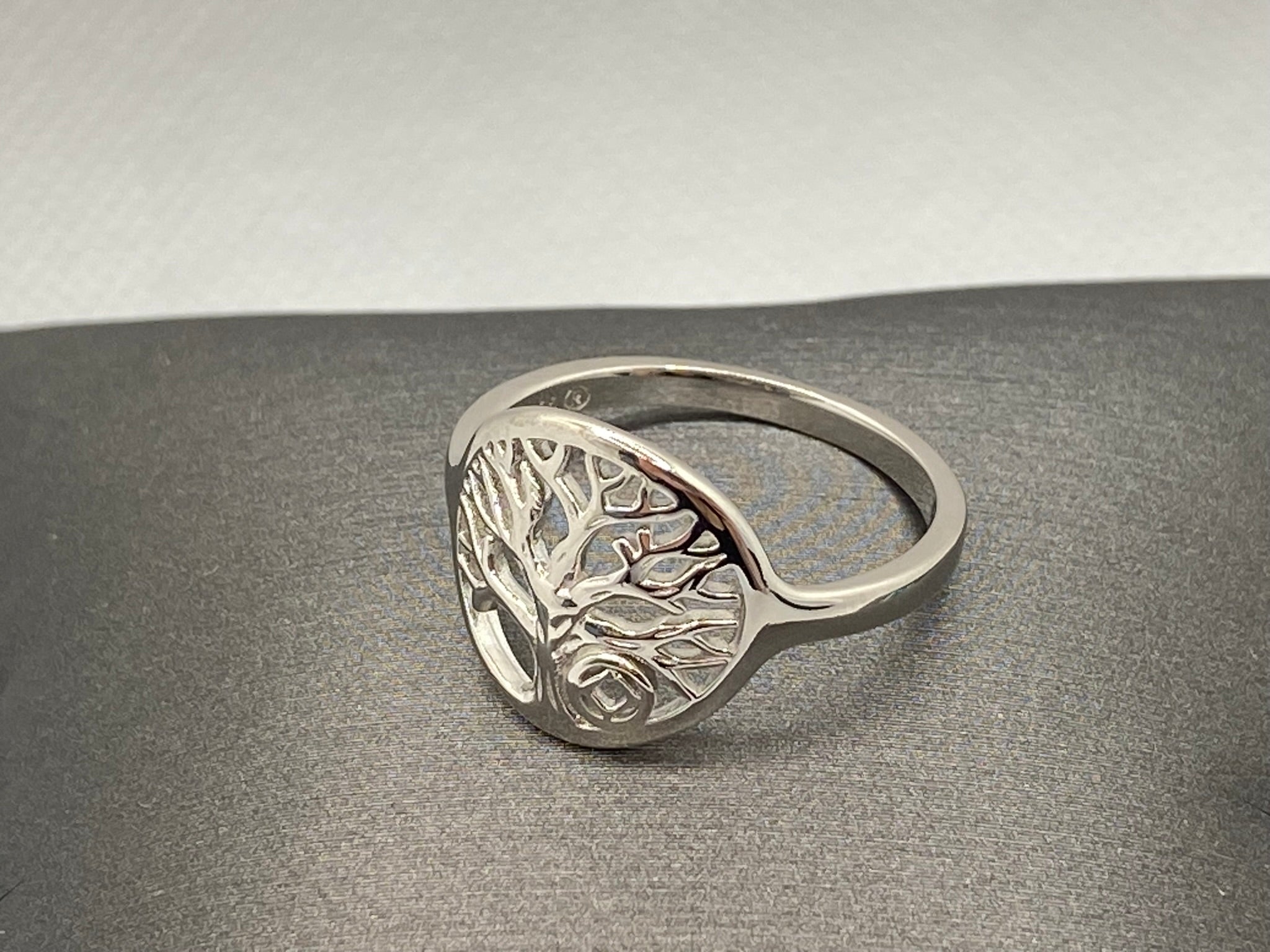 Tree of Life with NA Service Symbol Ring .925 Sterling Silver NAR-36 image 1