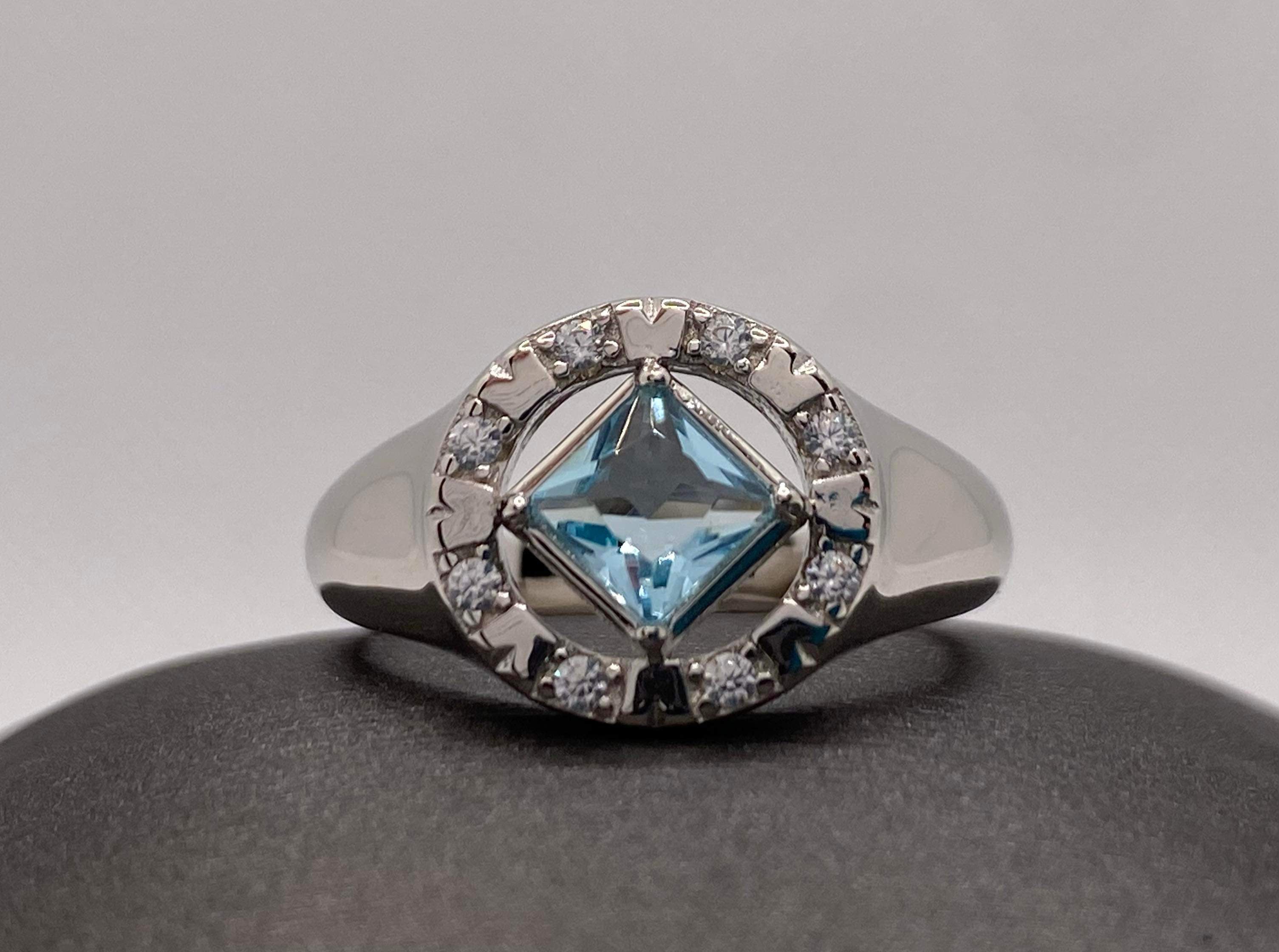 NA service symbol sterling silver ring with cubic zirconia NAR-04 image 9