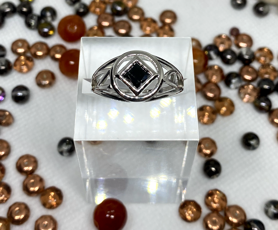 NA Sterling Silver Service Symbol Ring with CZ NAR-03 image 2