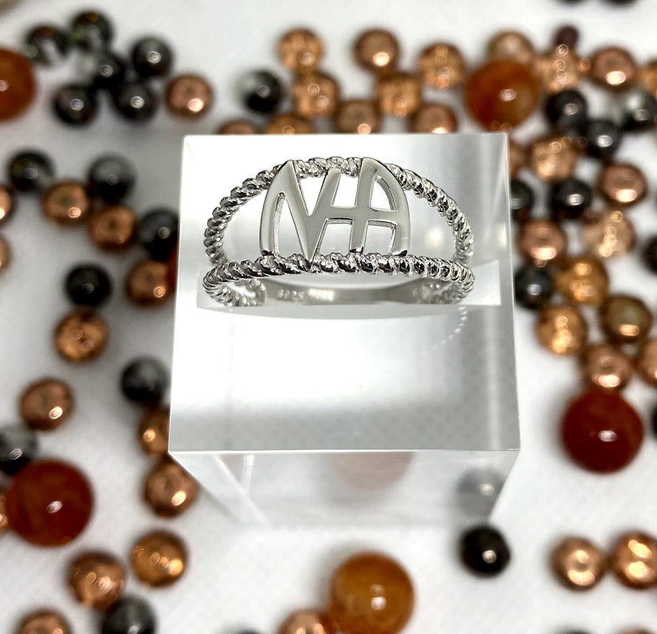 NA sterling silver rope style ring .925 NAR-6 image 0