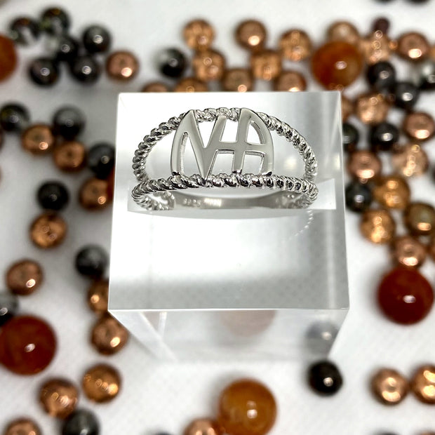 NA sterling silver rope style ring .925 NAR-6 image 0