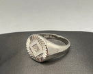 NA Diamond Cut Service Symbol Signet Ring .925 Sterling Silver NAR-39 image 2
