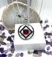 Large NA service symbol Pendant .925 sterling silver with colored cubic zirconia image 4