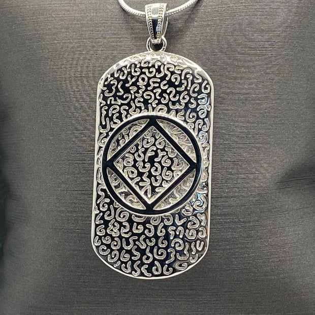 NA ServiceSymbol logo XL Dog Tag Pendant .925 sterling silver image 0
