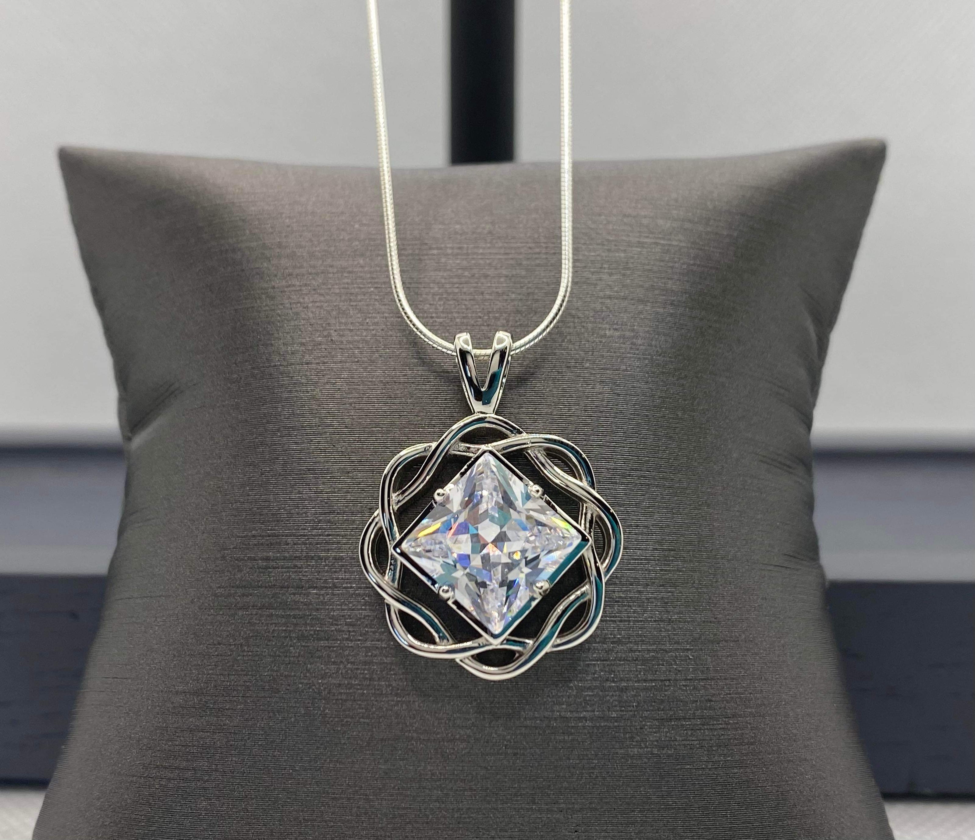 Medium Basket Weave Service Symbol Pendant with Birthstone .925 sterling silver image 9