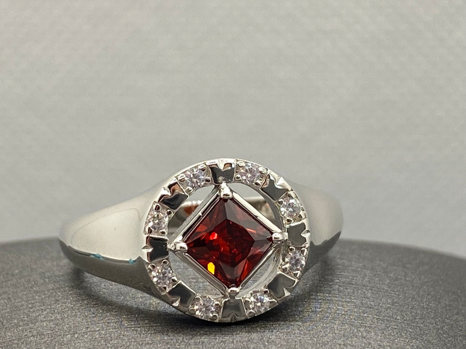 NA service symbol sterling silver ring with cubic zirconia NAR-04 image 6